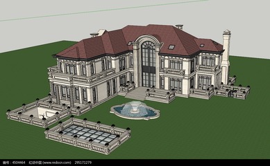 古典主义别墅的SU模型设计 数字时代的永恒优雅